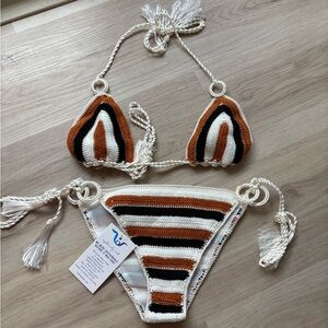 MyBeachySide Hand Crocheted Triangle Bikini (S)